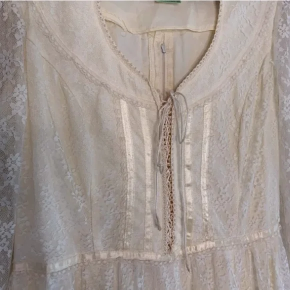 Gunne Sax cream lace maxi Dress